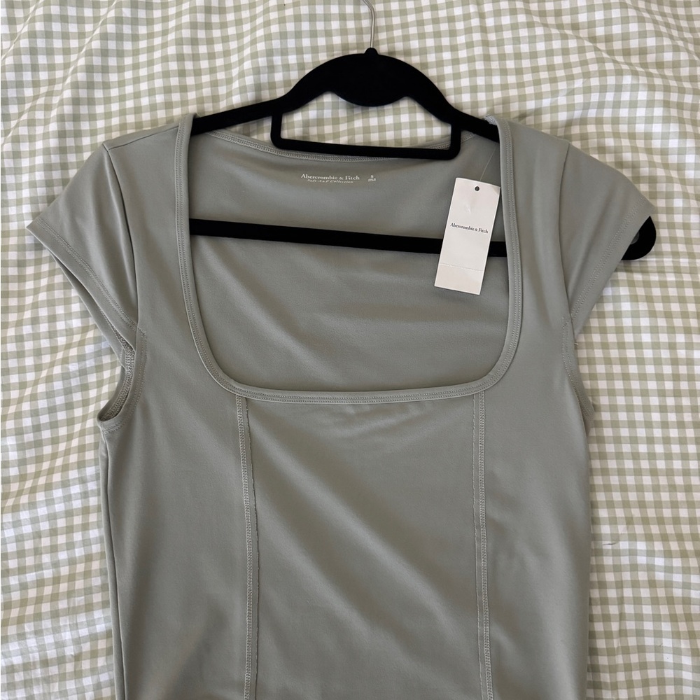 Abercrombie & Fitch Soft AF collection sage green square neck top